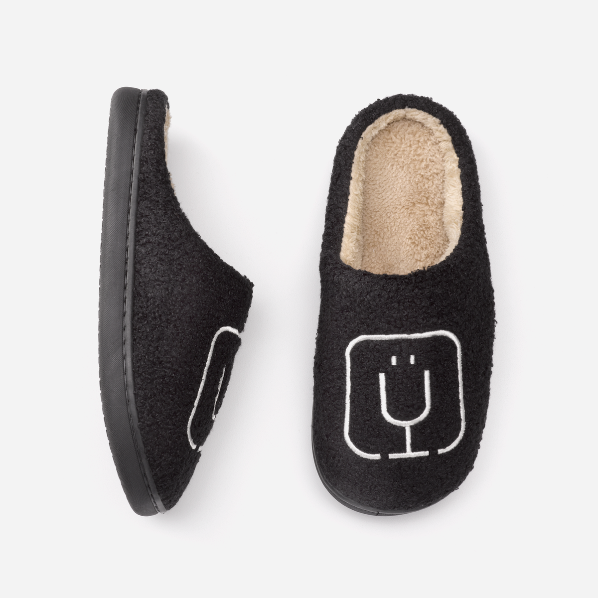 brumate-fuzzy-slippers-black-z1 apparel-slippers-above.png